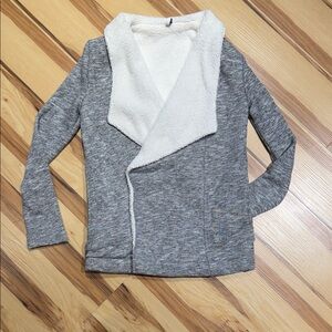 Z Supply Gray Cardigan with Cream Collar